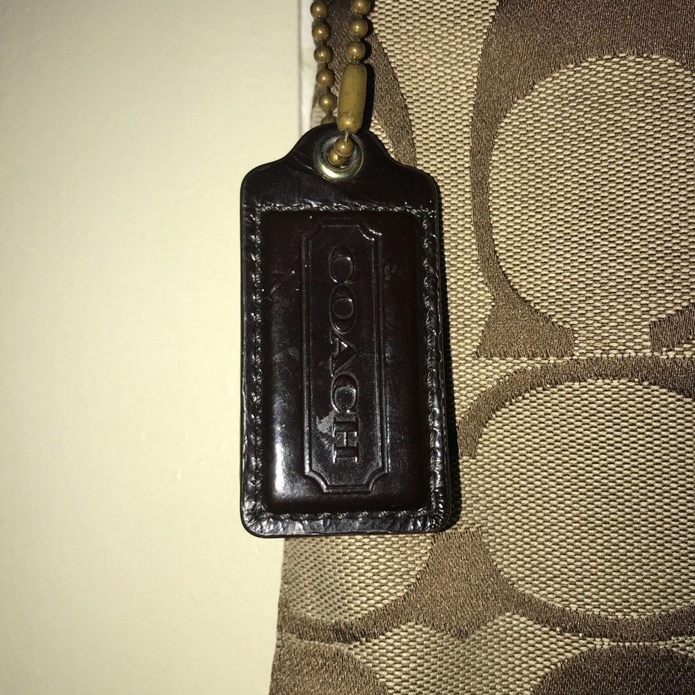 Coach purse brown with leather band on the bag - Picture 2 of 3